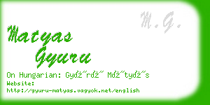 matyas gyuru business card